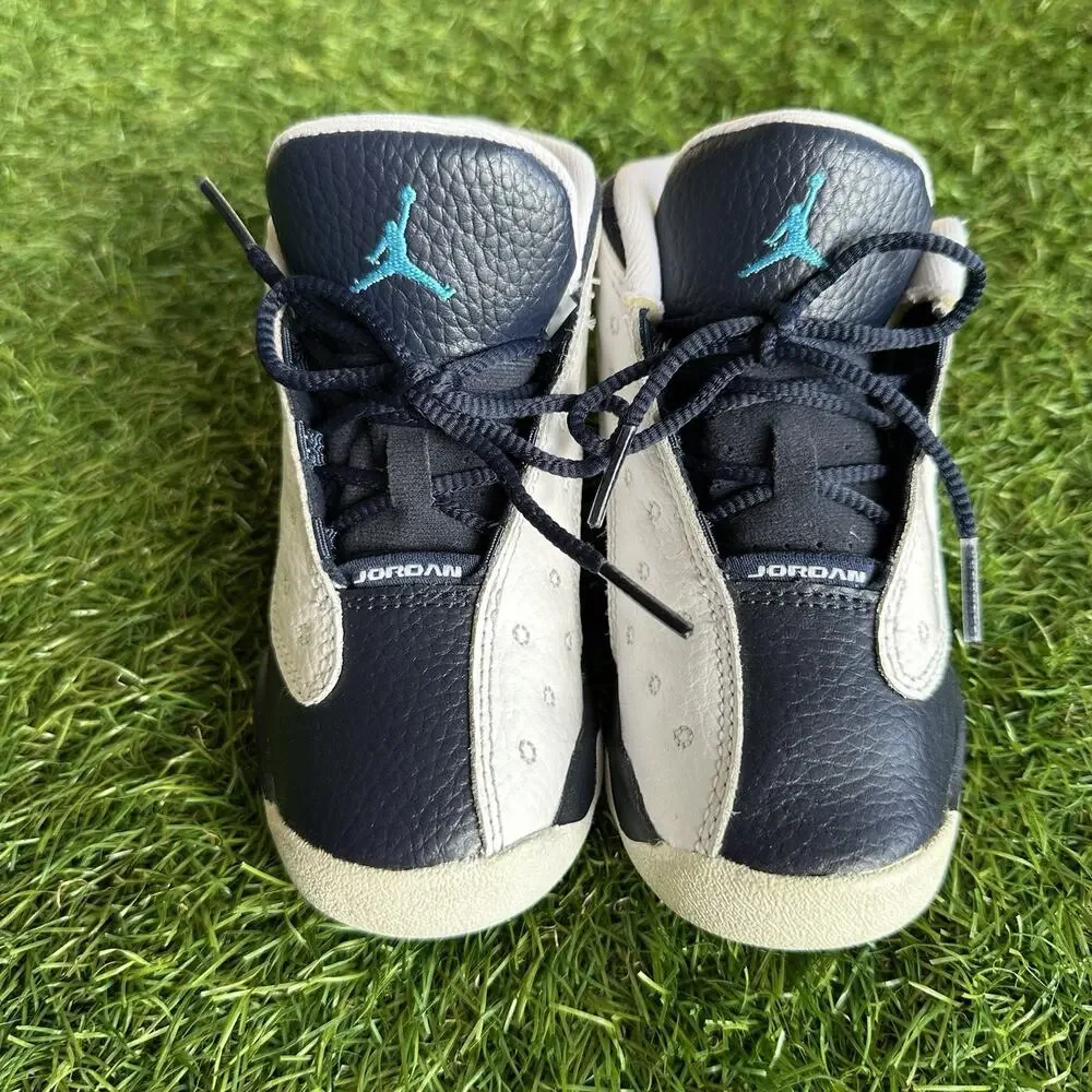 Nike Air Jordan 13 Retro Toddler Size 9C Blue White‎ Athletic Shoes Sneakers